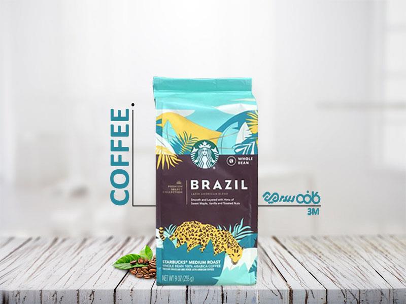 دانه قهوه استاربکس پرمیوم برزیل سه میم