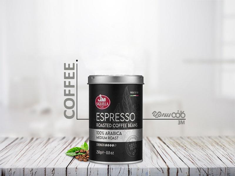 دانه قهوه ساکوئلا اسپرسو 100 درصد عربیکا مدیوم رست - 250 گرمی