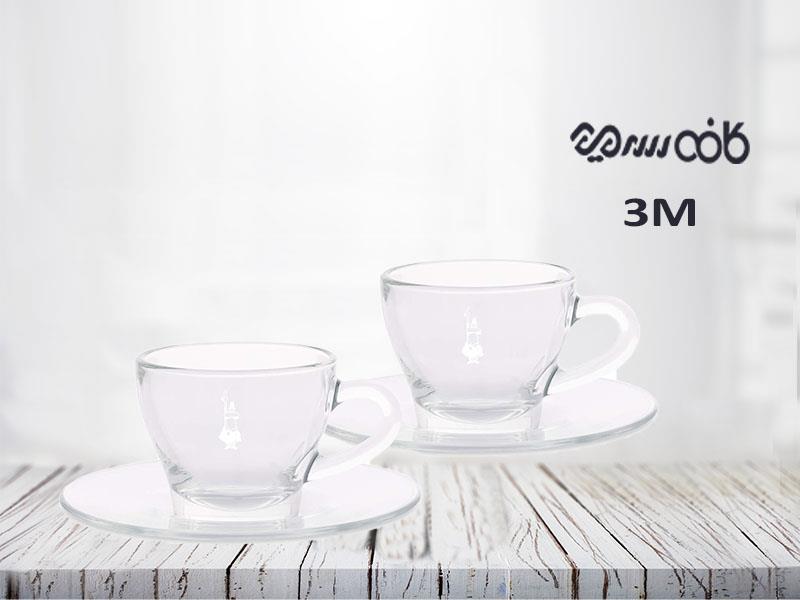 فنجان کاپوچینو شیشه ای بیالتی - ست دو عددی